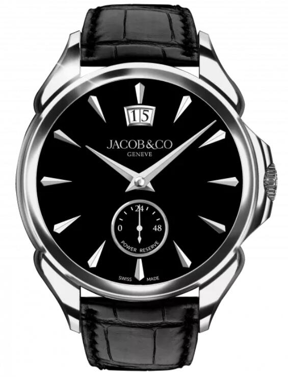 Review Jacob & Co PALATIAL CLASSIC MANUAL BIG DATE - STAINLESS STEEL (ONYX BLACK) PC400.10.AA.AE.ABALA Replica watch
